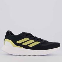 Tênis Adidas Runfalcon 5 Feminino Preto e Dourado Tênis Adidas Runfalcon 5 Feminino Preto e Dourado