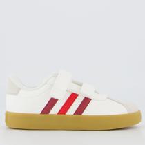 Tênis Adidas VL Court 3.0 CF Kids Branco e Bordô