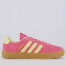 Tênis Adidas VL Court 3.0 Feminino Rosa e Amarelo