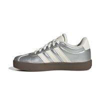 Tênis adidas VL Court 3.0 unissex para crianças pequenas em camurça prateada Tênis adidas VL Court 3.0 unissex para crianças pequenas em camurça prateada