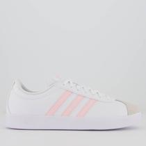 Tênis Adidas VL Court Base Feminino Branco e Pink