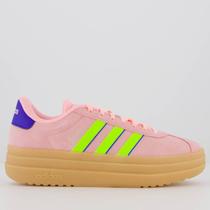 Tênis Adidas VL Court Bold Feminino Rosa e Verde