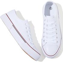 Tênis Adokoo Canvas Low Top Feminino branco/preto Tênis Adokoo Canvas Low Top Feminino branco/preto