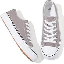 Tênis Adokoo Canvas Low Top para mulheres, cinza, tamanho 7 Tênis Adokoo Canvas Low Top para mulheres, cinza, tamanho 7