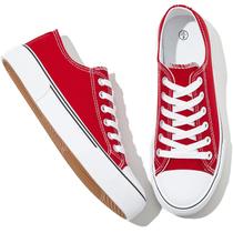 Tênis Adokoo Canvas para mulheres de cano baixo branco/vermelho tamanho 8.5 Tênis Adokoo Canvas para mulheres de cano baixo branco/vermelho tamanho 8.5