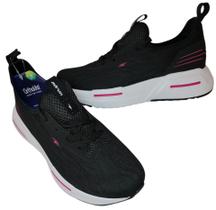 Tênis adrun feminino 10903 dash sola eva conforto e leveza preto com pink facil calce Tênis adrun feminino 10903 dash sola eva conforto e leveza preto com pink facil calce