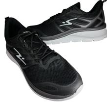 Tênis adrun masculino 9812 conforto em sola eva tecido respirável preto com cadarços Tênis adrun masculino 9812 conforto em sola eva tecido respirável preto com cadarços