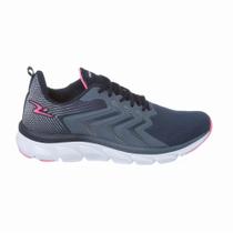 Tenis adrun walk feminino marinho steel rosa choque