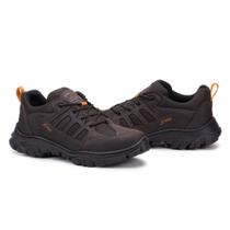 Tênis Adventure Cano Curto Sola Tratorada Leve Masculino Couro Moda Esportiva Resistente