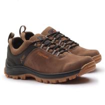 Tênis Adventure Cano Curto Sola Tratorada Leve Masculino Couro Moda Esportiva Resistente