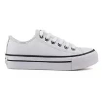 Tenis All Feminino Cano Baixo Star Authentic plataforma couro branco - start evolution
