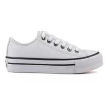 Tenis All Feminino Cano Baixo Star Authentic plataforma couro branco - start evolution Tenis All Feminino Cano Baixo Star Authentic plataforma couro branco - start evolution