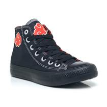 tenis All Masculino Feminino Star Naruto Akatsuki Black Cano Alto Exclusivo 822Bo