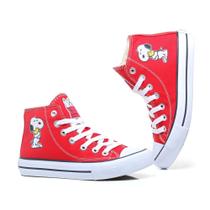 Tenis All Snoopy Star Cano Alto Lona Lindo Snoopy 723HISn