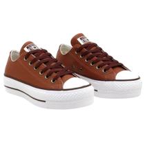 Tênis All Star Ct09830004 Chuck Taylor Lift Casca De Nozes/Marrom Urso/Branco