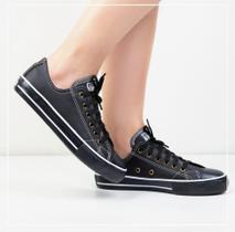 tenis all star couro preto feminino