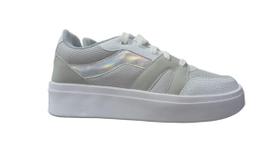 Tênis Amery Feminino Casual CinzaBranco Tênis Amery Feminino Casual CinzaBranco