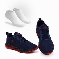 Tênis Ascension Masculino Esportivo Super Leve, Confortável e com Meia Branca