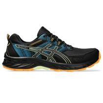 Tênis ASICS GEL-Venture 9 - Masculino - Preto com Azul e Laranja