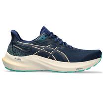 Tênis ASICS GT-2000 12 - Feminino - Azul Marinho com Creme e Verde