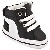 Tenis Bebe Mania Preto Cano Alto Pronta Entrega