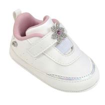 Tênis Bebê Pampili Nina Laço Strass Branco Perolado