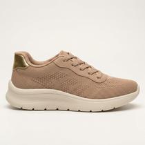 Tênis Beira Rio Casual Knit Bege