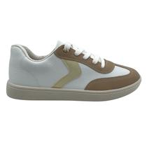 Tênis Beira Rio Flat Form Branco com Bege 4313103 Tênis Beira Rio Flat Form Branco com Bege 4313103