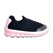 Tênis Bibi Infantil Roller Preto Rosa Brilhante