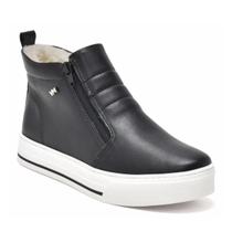 Tenis bota casual feminino via marte napa/pelo aspen preto