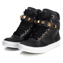 Tênis Bota De Academia Couro Cano Alto Sneakers Fitness - Pettinari