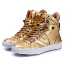 Tênis Bota De Academia Couro Cano Alto Sneakers Fitness