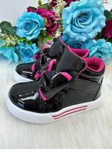 Tênis Bota Encanto de Criança Lacinho Preto Rebeca - Conforto e Estilo para Pequenas