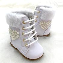 Tênis Botinha Branca Sapatinho Infantil Feminino Menina Bebê Tênis Botinha Branca Sapatinho Infantil Feminino Menina Bebê