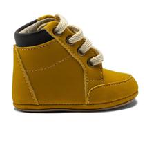 Tenis Botinha Cadarço Kids Bota Recem Nascido Bebe Macio Cor Bege Tenis Botinha Cadarço Kids Bota Recem Nascido Bebe Macio Cor Bege