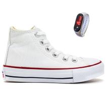 Tênis Botinha Casual Infantil E Adulto Brinde Relógio Tênis Botinha Casual Infantil E Adulto Brinde Relógio