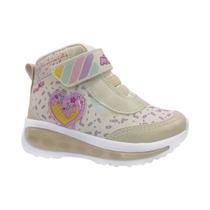 Tênis Botinha Com Led Calce Fácil Infantil Menina Mini Pé Off White 27 Tênis Botinha Com Led Calce Fácil Infantil Menina Mini Pé Off White 27