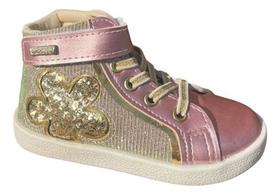 Tênis Botinha Feminino Infantil Cano Alto Confortavel Camin - Rosa Tênis Botinha Feminino Infantil Cano Alto Confortavel Camin - Rosa