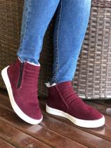 Tenis Botinha Feminino Inverno Forrada Peluciada