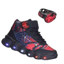 Tenis Botinha Infantil Aranha de Luz Led Brilha+ Pulseira de Criança Tenis Botinha Infantil Aranha de Luz Led Brilha+ Pulseira de Criança