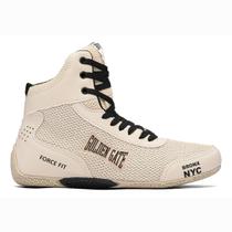 Tênis Botinha Masculino Bege Confortável Force Fit Ideal para Esportes Caminhada Treino Luta Escalada