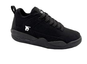 Tênis Botinha Masculino Cano Baixo Estilo Urbano Basquete Academia Preto ou Vermelho Casual Confortável para Dia a Dia