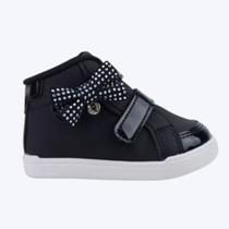 Tênis Botinha Preto Infantil Bebê Menina Klin 358003000