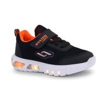 Tênis Botinho States Light Meninos Luz Led Preto Laranja - Tênis Botinho States Light Meninos Luz Led Preto Laranja -