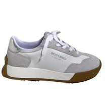 Tênis Bottero Camurça Branco/Cinza Couro 371502 Tênis Bottero Camurça Branco/Cinza Couro 371502