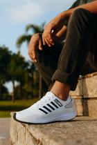 Tênis Branco Academia Sola Baixa Masculino Feminino Unissex de Corrida Caminhada Treino Confortável