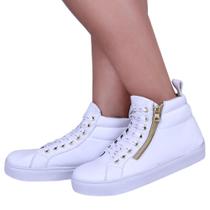 Tênis Branco Botinha Feminina Bota Fitness Academia Super Macia Leve e Confortado Tênis Branco Botinha Feminina Bota Fitness Academia Super Macia Leve e Confortado