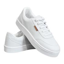 Tênis Branco Feminino Casual Confortável Leve Dia a Dia Santorini