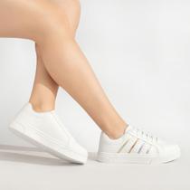 Tênis Branco Feminino Casual Sapatenis Social Academia Treino Malhar BF Shoes Tênis Branco Feminino Casual Sapatenis Social Academia Treino Malhar BF Shoes
