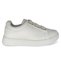 Tênis Branco Feminino Couro com Elástico Comfortflex Casual Cor:BrancoTamanho:38Gênero:Mulher